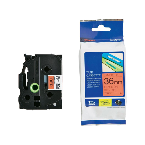 BROTHER TZE-461 NASTRO ETICHETTA TERMICA 36MMx8MT COLORE ROSSO STAMPA NERO
